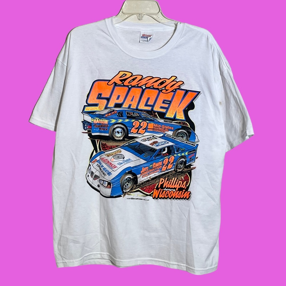 Vintage Y2K Randy Spacek 22 Phillips Wisconsin Racing Tee